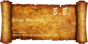 Blun Bonifác névjegykártya